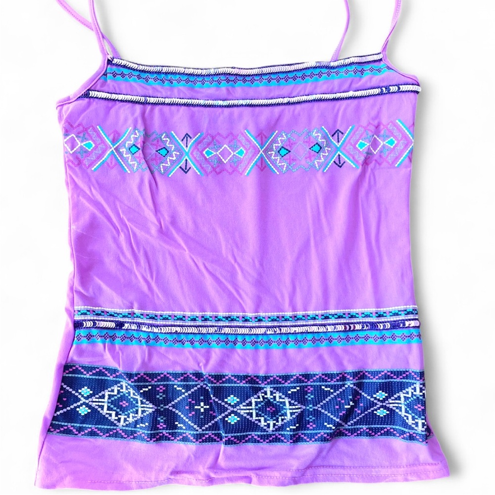 Y2K Morgan de Toi Lavender Camisole with‎ Blue Accents